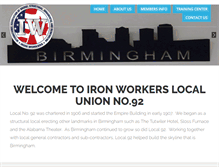 Tablet Screenshot of ironworkerslocal92.org